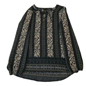 rue 21 Boho Top, Size L, Black & White